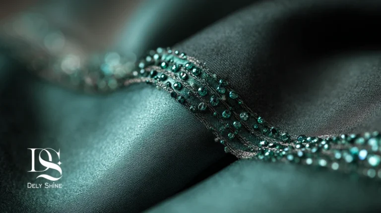 کلوزآپ دوخت تمیز و بافت پارچهٔ لباس مجلسی؛ بررسی کیفیت دوخت، لاینینگ و انتخاب پارچه با راه‌حل‌های حرفه‌ای انتخاب لباس مجلسی