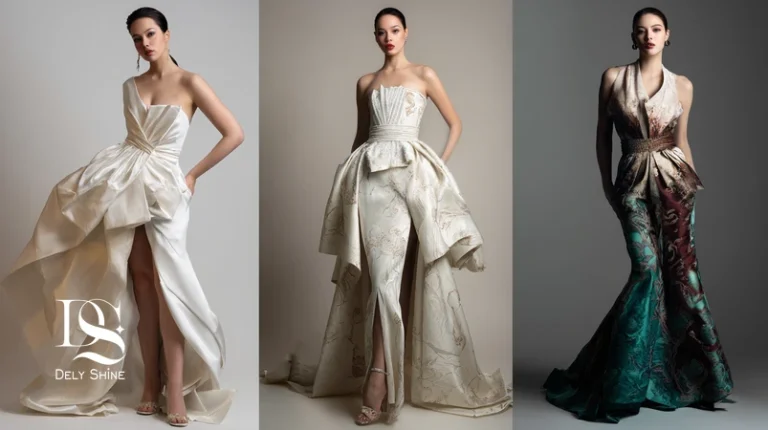 مقایسه لباس شب، لباس نامزدی و لباس عقد با الهام ایرانی و سیلوئت‌های متفاوت