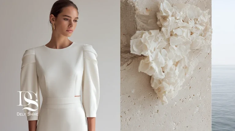 لباس عقد مدرن مینیمال با پالت آیوری و پارچه میکادو و کرپ ابریشمی