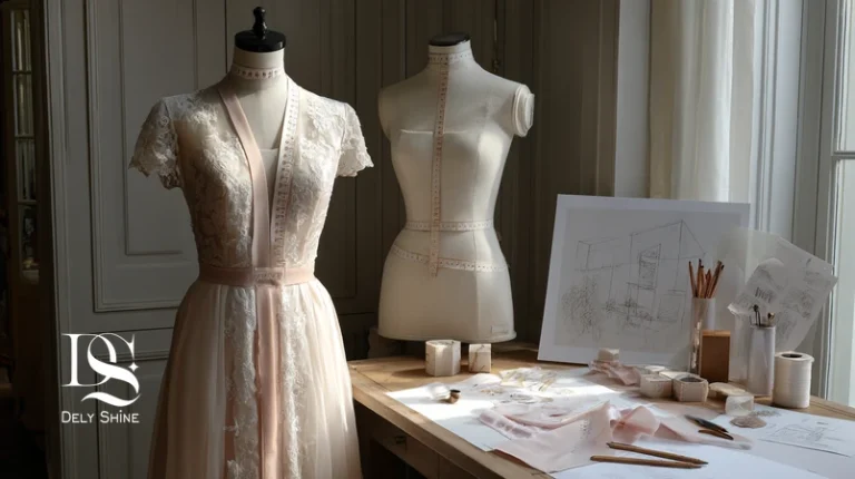 اندازه‌گیری مزونی دقیق برای لباس سفارشی با الگوی اختصاصی در دلی‌شاین؛ فیت بدن با پرو چندمرحله‌ای