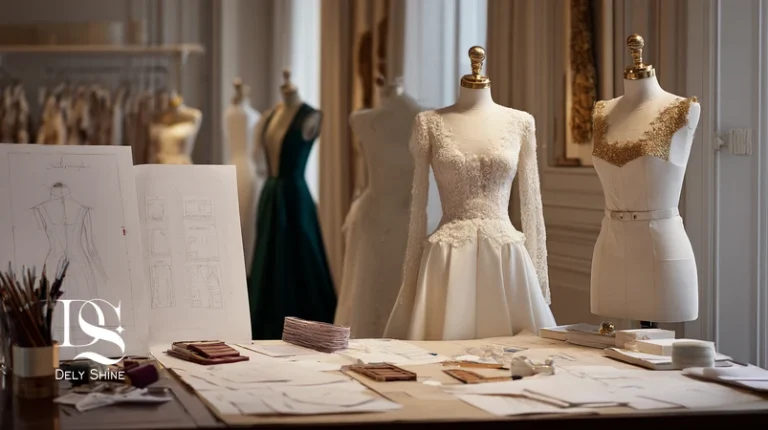 فرآیند اسکچ تا پرو نهایی در طراحی مزونی دلی‌شاین؛ پترن‌سازی حرفه‌ای، موکاپ موسلین و دوخت سفارشی لباس مجلسی و عروس