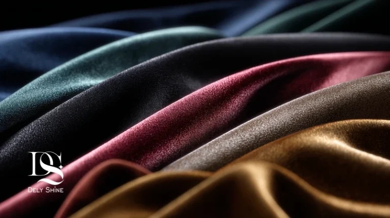 پالت رنگ‌های مد لباس مجلسی سال جدید روی پارچه‌های مخمل و ساتن؛ مشکی، آبی نیمه‌شب، زمردی، یشم، مارسالا، رز کهربایی، نقره‌ای مه‌آلود و طلایی شامپاینی