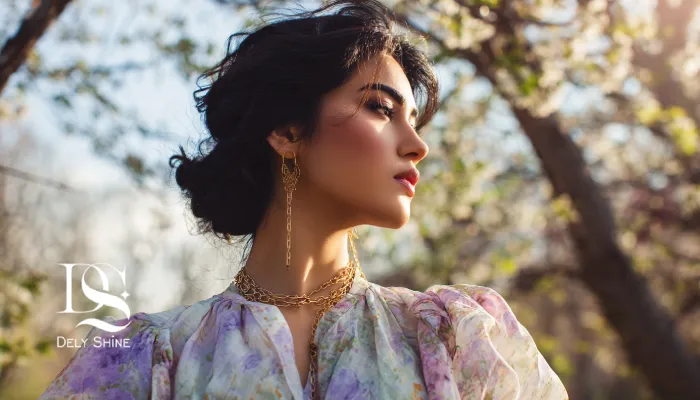 استایل بهاری با رنگ‌های پاستلی و طرح‌های لطیف.