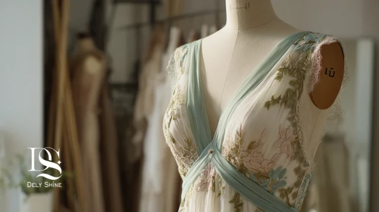 لباس مهمانی تابستانی با پارچه‌های خنک مانند حریر، کرپ حریر و دانتل آستردار در پالت کرم وانیلی و سبز پسته‌ای؛ راهنمای انتخاب پارچه