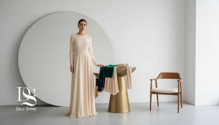 ساخت امضای رنگی برای استایل شخصی زنانه با پالت رنگی و نمونه پارچه‌های مجلسی مثل زمردی و سرمه‌ای