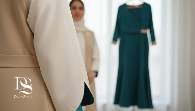 بررسی نشانه‌های لباس ضعیف با تمرکز روی جزئیات دوخت، زیپ و کیفیت پارچه در یک لباس مجلسی